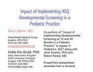 Impact of Implementing ASQ Developmental Screening in a