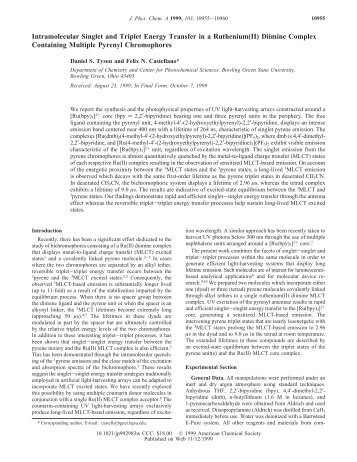 Intramolecular Singlet and Triplet Energy Transfer in a Ruthenium(II ...