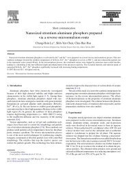 Nanosized strontium aluminate phosphors prepared via a reverse ...