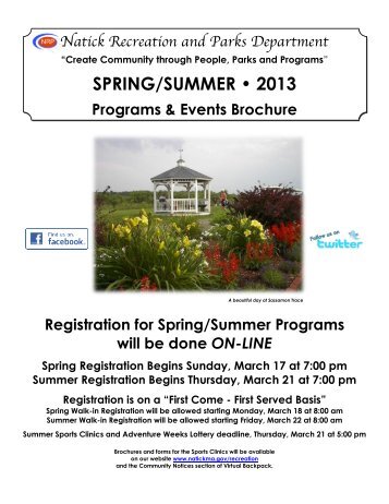 2013 Spring/Summer Program Brochure - Town of Natick