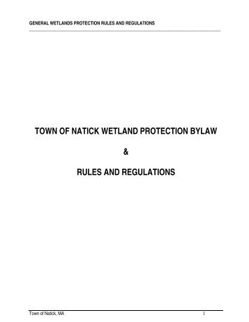 Wetland Regulations - Town of Natick
