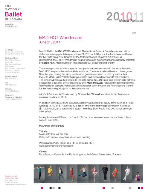 MAD HOT Wonderland - The National Ballet of Canada