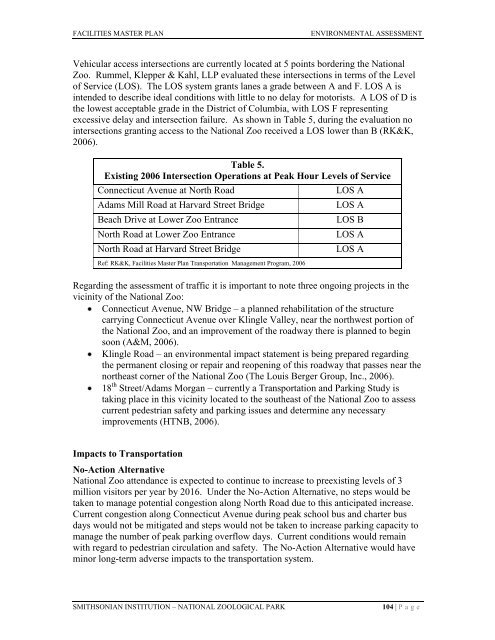 facilities renewal master plan - National Zoo - Smithsonian Institution