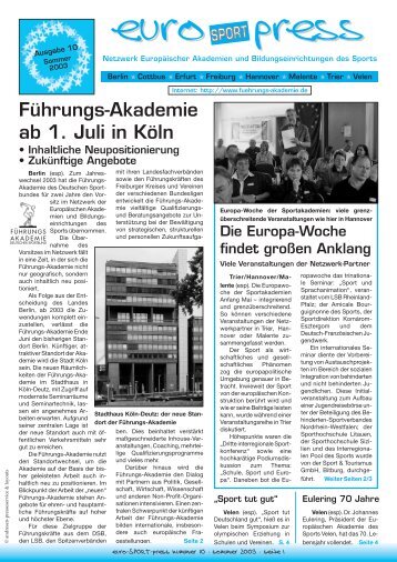 10 / 2003 - Europäische Akademie des Rheinland-Pfälzischen Sports