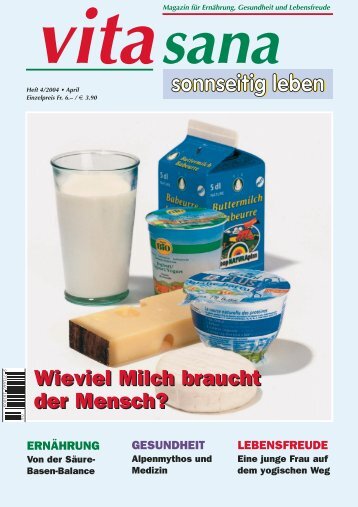 Wieviel Milch braucht der Mensch? - vita sana Gmbh