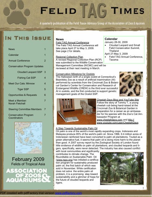 February 2009 Newsletter - National Zoo