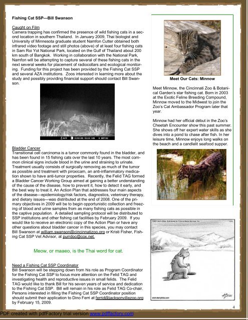 February 2009 Newsletter - National Zoo
