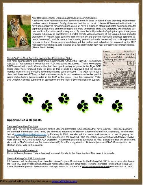 February 2009 Newsletter - National Zoo