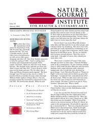 Alumni Newsletter -- Jan '08 (PDF) - The Natural Gourmet Institute
