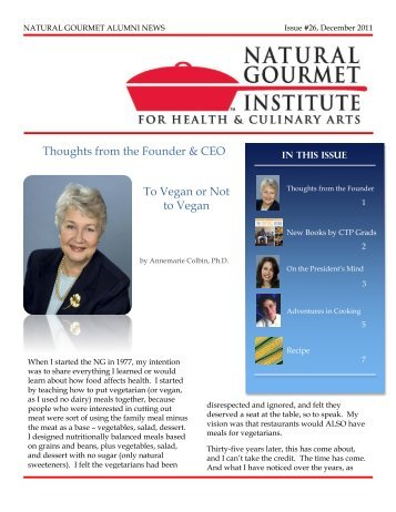 Dec '11 (PDF) - The Natural Gourmet Institute