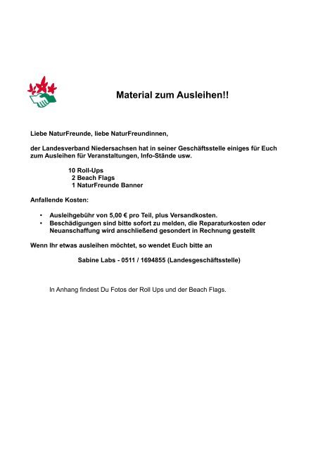 Liste der o.a. Materialien als PDF downloaden - NaturFreunde ...