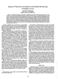 Effects of vegetation and land use on channel morphology.