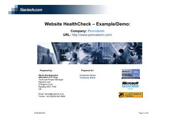 Website HealthCheck – Example/Demo: - Naxtech