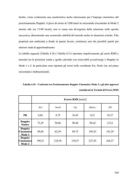 A. De Simone, "Posizionamento Doppler con osservabili GPS