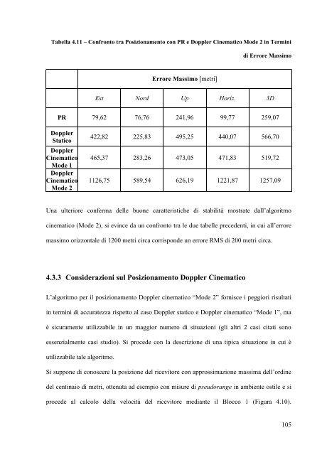 A. De Simone, "Posizionamento Doppler con osservabili GPS