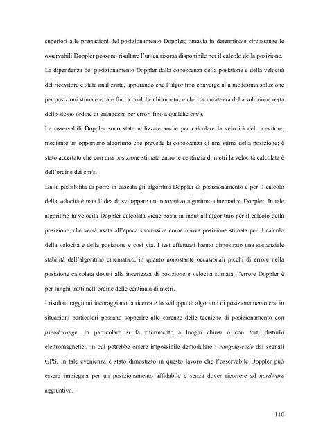 A. De Simone, "Posizionamento Doppler con osservabili GPS