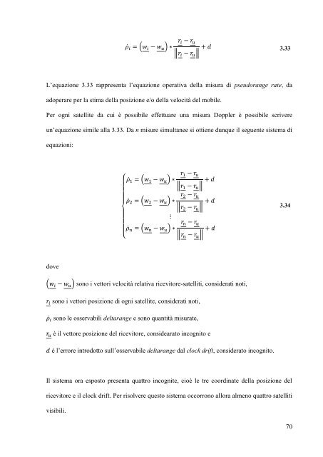 A. De Simone, "Posizionamento Doppler con osservabili GPS