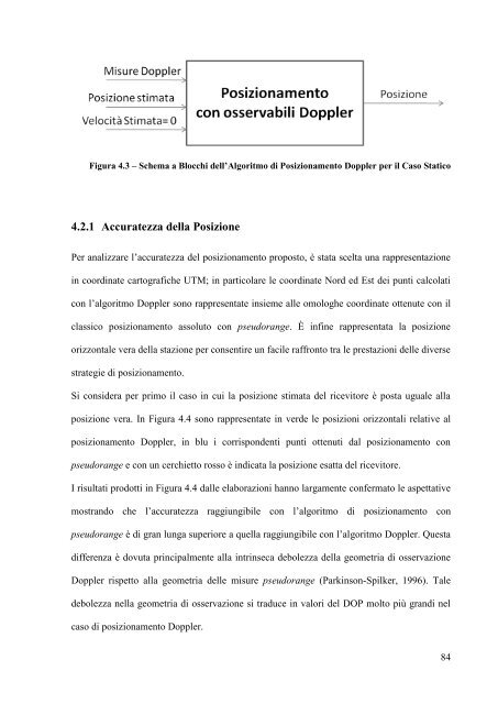 A. De Simone, "Posizionamento Doppler con osservabili GPS