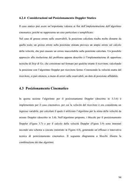 A. De Simone, "Posizionamento Doppler con osservabili GPS