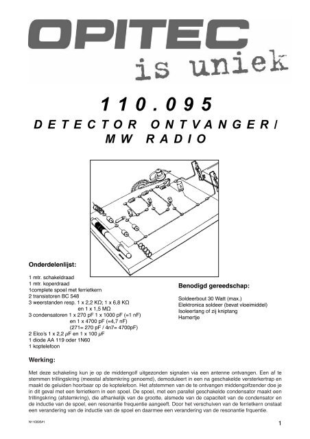 detector ontvanger/ mwradio 110.095