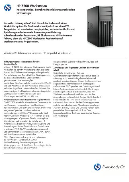 HP Workstation Z200 Serie - aobis.de