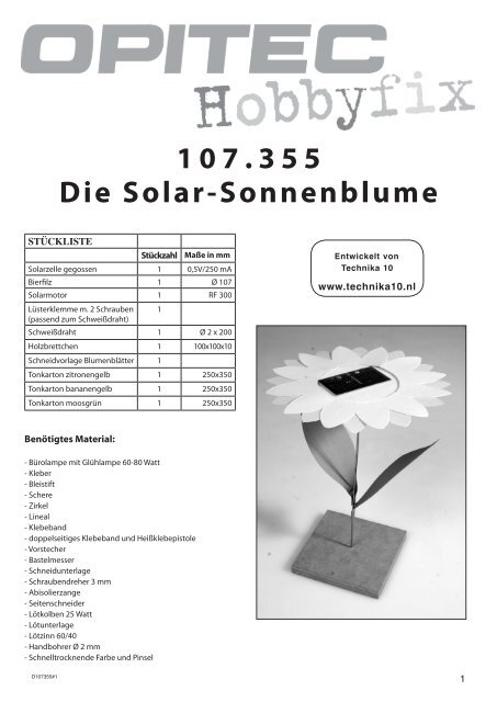 107.355 Die Solar-Sonnenblume