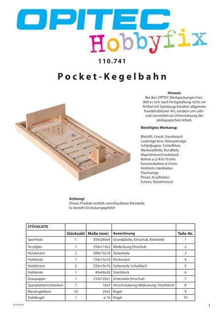Pocket-Kegelbahn