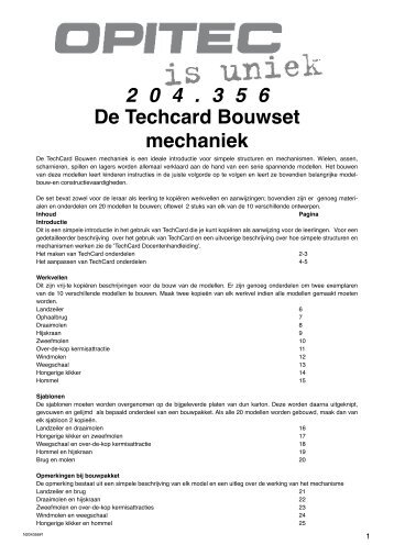 2 0 4 . 3 5 6 De Techcard Bouwset mechaniek
