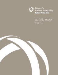 activity report 2012 - Network for Business Sustainability