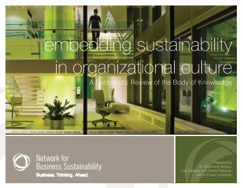 embedding sustainability in organizational culture - Network for ...