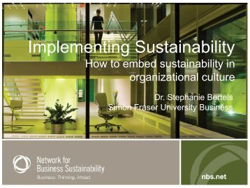 Presentation - Network for Business Sustainability
