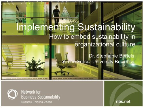 Presentation - Network for Business Sustainability