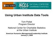 Using Urban Institute Data Tools - National Center for Charitable ...