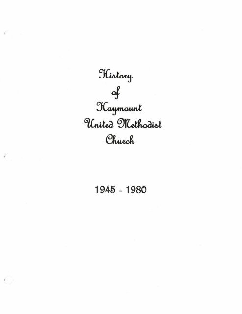 History of Haymount United Methodist Church, 1945-1980