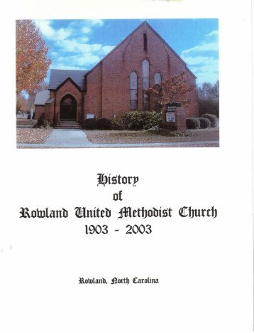 History of Rowland United Methodist Church, 1903-2003