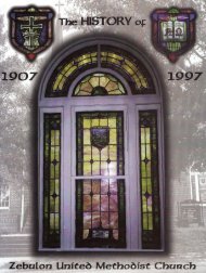 Zebulon Methodist Church History, 1907-1997 - North Carolina ...