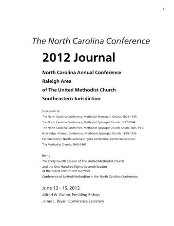 Complete 2012 Journal - 2012 NC Conference Journal