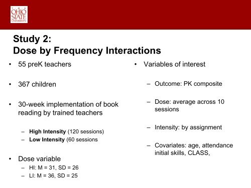 Early Literacy Intervention “Dosage” and Its Relation to ... - NCRECE