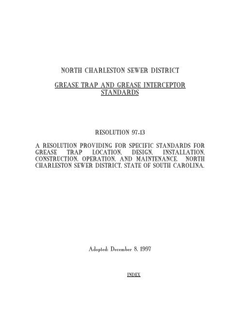 north charleston sewer district grease trap and grease interceptor ...