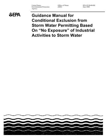 Guidance Manual for Conditional Exclusion from Storm Water ...