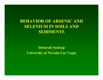 BEHAVIOR OF ARSENIC AND SELENIUM IN SOILS AND ...