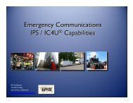 Emergency Communications IPS / IC4U® Capabilities