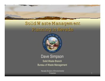 Solid Waste Planning in Nevada - Nevada Division of Environmental ...