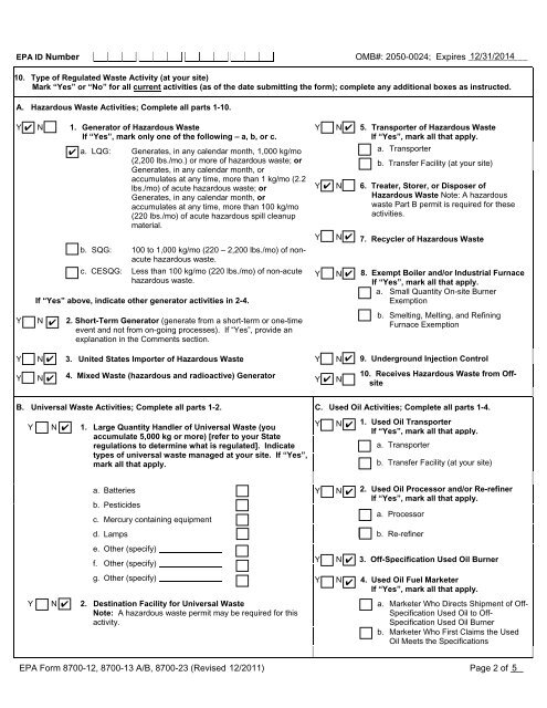 Precious Metals Recovery LLC RCRA Permit Application Dry Hills ...