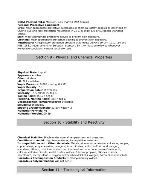 Precious Metals Recovery LLC RCRA Permit Application Dry Hills ...