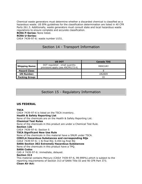 Precious Metals Recovery LLC RCRA Permit Application Dry Hills ...