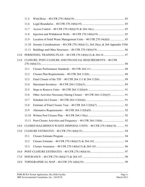 Precious Metals Recovery LLC RCRA Permit Application Dry Hills ...