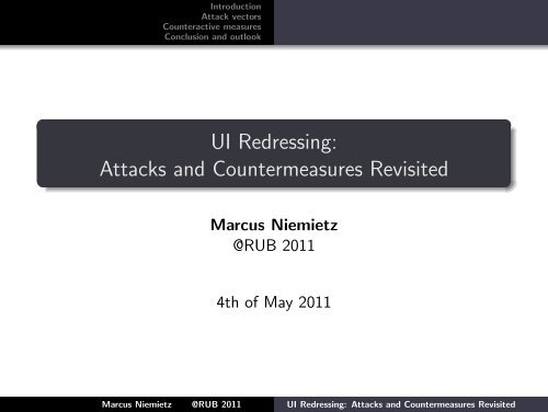 UI Redressing: Attacks and Countermeasures Revisited