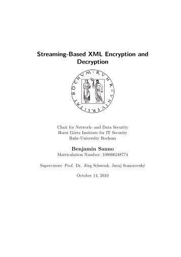 Streaming-Based XML Encryption and Decryption