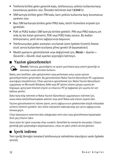 PDF Nokia 6500 classic Kullanım Kılavuzu
